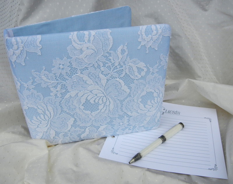 Silk Guest Book with lace overlay